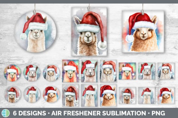 Christmas Alpaca Air Freshener Sublima Illustrations