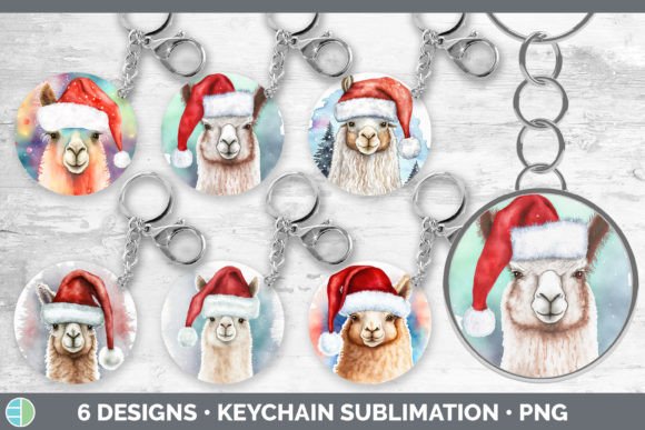 Christmas Alpaca Keychain Bundle Keyri Illustrations