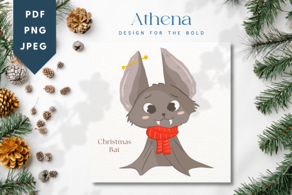Christmas Bat Cute Baby Animal Illustration Review