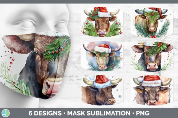 Christmas Bull Mask Sublimation Bundle for Website & Editorial Design