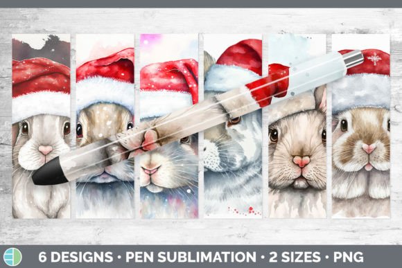 Christmas Bunny Pen Wraps Epoxy Sublim Illustrations