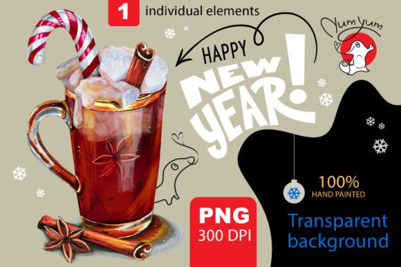 Christmas Cocktail. Hot Chocolate Illustration for Blog and Web Design