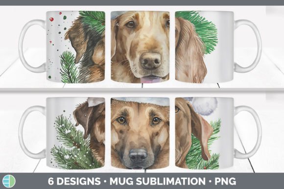 Christmas Dog Mug Sublimation Coffee C Illustrations