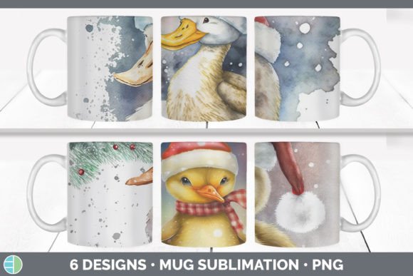 Christmas Duck Mug Sublimation Coffee Illustration Review