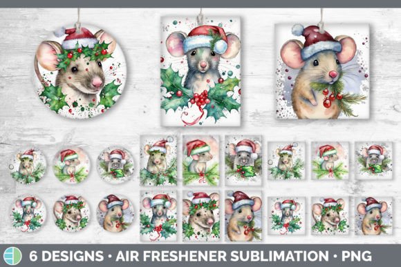 Christmas Mouse Air Freshener Sublimat Illustrations