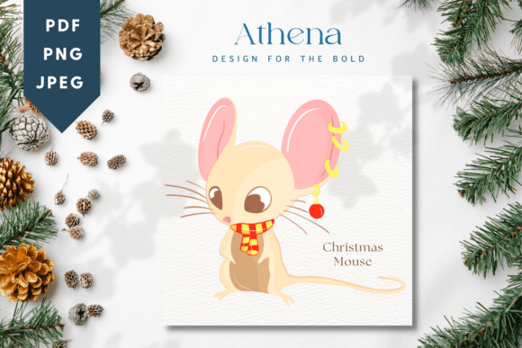 Christmas Mouse Illustration for Local Branding