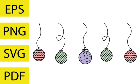 Christmas Ornament Retro Sublimation Illustrations