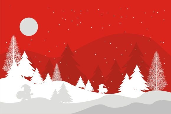 Christmas Red Tree Vector Review for Brand Illustrations