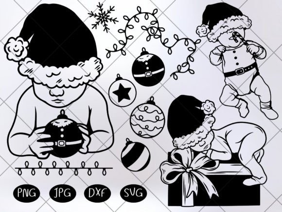 Christmas Santa Baby Bundle Svg for Festive Illustrations