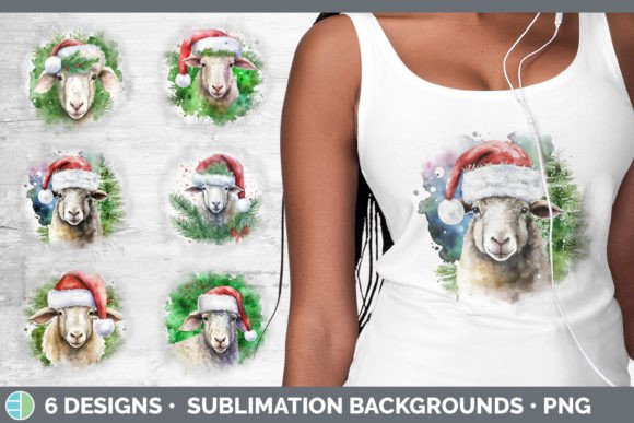 Christmas Sheep Background Grunge Subl Review
