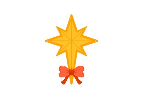 Christmas Star Decoration Clipart for Festive Branding