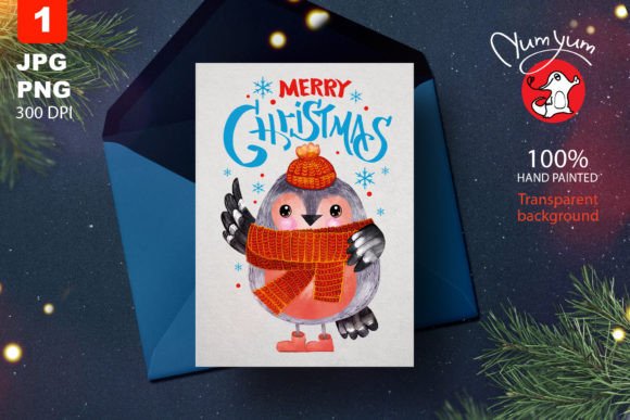 Cute Bullfinch with a Christmas Inscription