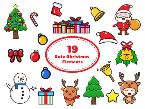 Cute Christmas Elements Decoration and Illustrations Review