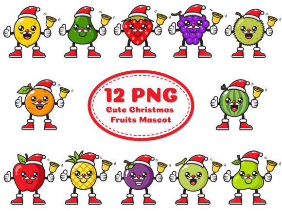 Cute Christmas Fruits Mascot: A Review of Festive Illustrations