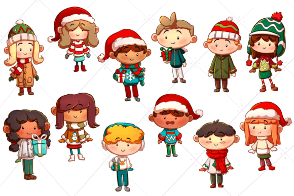 Dressed for Christmas Clip Art: Premium Illustrations for Local Brands