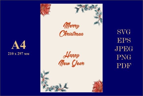 Merry Christmas Clipart Card Wreath 9 in Illustrations