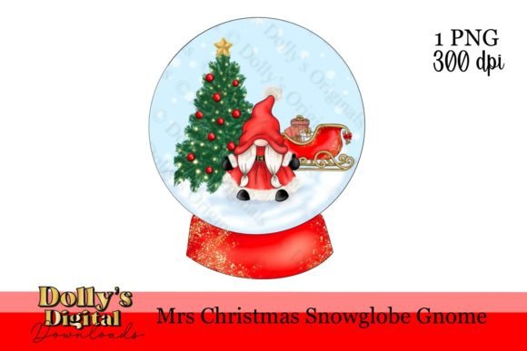 Mrs Christmas Snow Globe Gnome PNG Review
