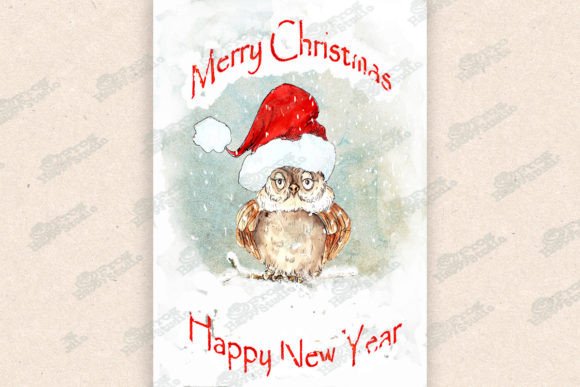 Watercolor Christmas Card with Cute Owl: A Review for Illustrations
