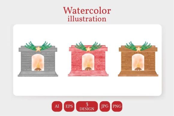 Watercolor Christmas Fireplace: A Designer's Review
