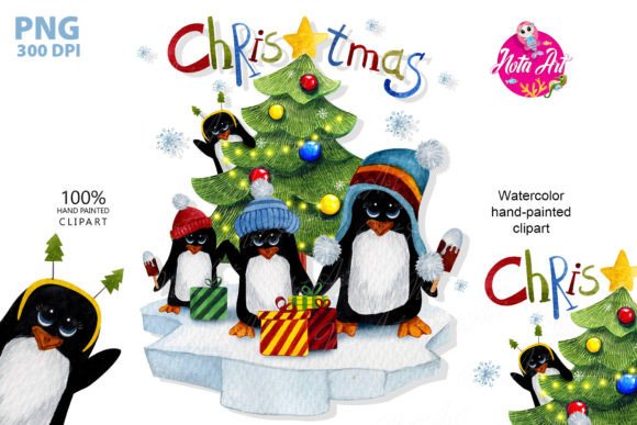 Watercolor Penguins for Christmas, Cute: A Designer's Review of Festive Illustrations